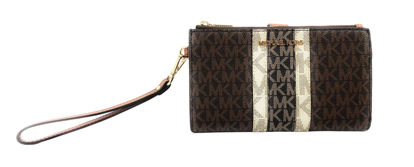 Picture of Michael Kors Jet Set Travel Large Double Zip Wristlet in Signature Canvas (Luggage Multi)