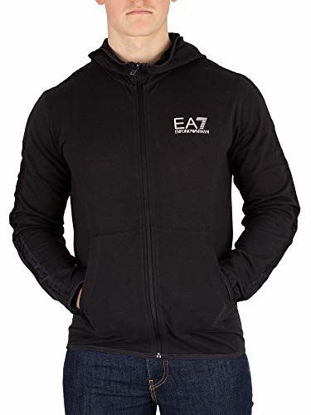 Picture of EA7 Men's Logo Zip Hoodie, Black, XL