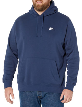 Picture of Nike Men's Pullover Fleece Club Hoodie (Large, Navy/White)