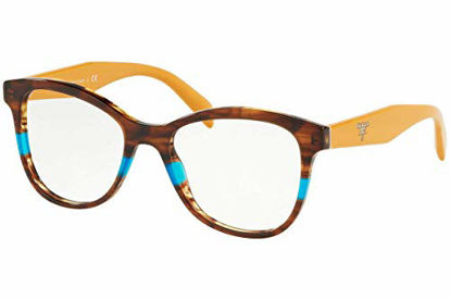 Picture of Eyeglasses Prada PR 12 TV 2581O1 Striped Brown/Azure