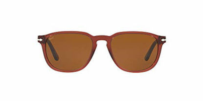 Picture of Persol PO3019S Square Sunglasses, Transparent Red/Brown, 55 mm