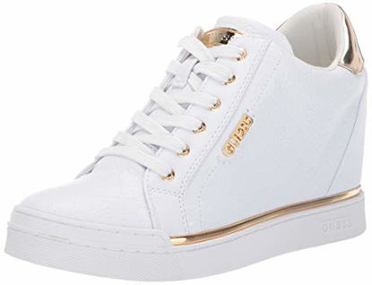 Picture of GUESS Women's FLOWURS Sneaker, White, 10 M US
