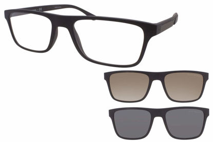 Picture of Emporio Armani Men's Round Fashion Sunglasses, Matte Black/Clear, One Size