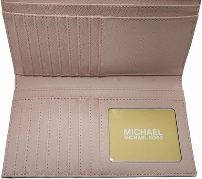 Picture of Michael Kors Jet Set Travel Large Trifold Leather Wallet, Blossom, Size Large