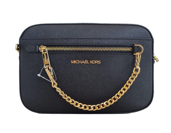 MICHAEL KORS  JET SET LARGE SAFFIANO LEATHER CROSSBODY BAG