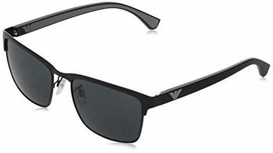 Picture of Emporio Armani Men's Round Fashion Sunglasses, Matte Black/Grey, One Size