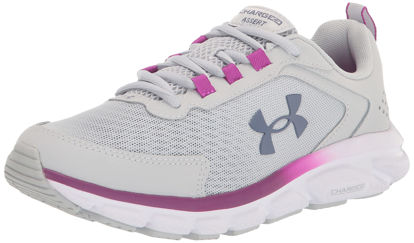 Picture of Under Armour Women's Charged Assert 9 Running Shoe, (115) Halo Gray/White/Aurora Purple, 5