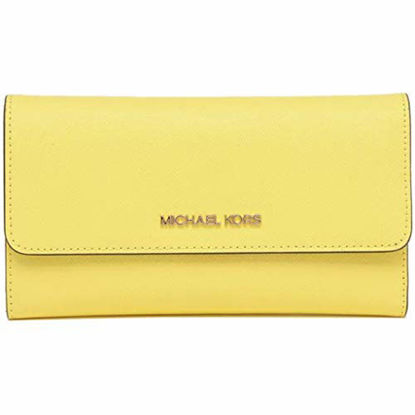 Picture of Michael Kors Jet Set Travel Large Trifold Leather Wallet (Sunshine/Yellow)