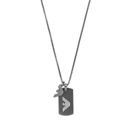 Picture of Emporio Armani Men's Gray-Tone Stainless Steel Dog Tag Necklace (Model: EGS2811060)