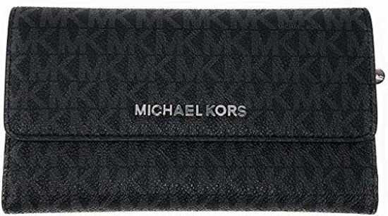 Picture of Michael Kors Jet Set Travel Large Trifold Leather Wallet (Black PVC 2018), Medium