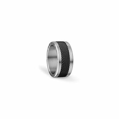Picture of BERING Interchangeable Silver & Black Colored Twist and Change Womens Rings Set
