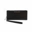 Picture of Michael Kors Jet Set Travel Continental Zip Around Leather Wallet Wristlet (Black with Silver Hardware)