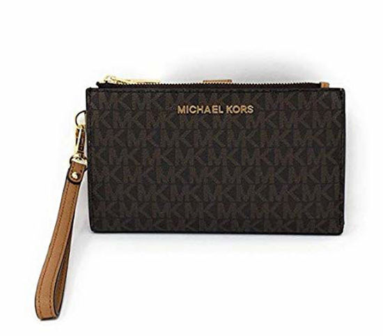Mk double online zip wristlet wallet