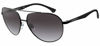 Picture of Emporio Armani Men's Round Fashion Sunglasses, Matte Black/Gunmetal/Gradient Grey, One Size