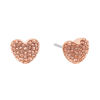 Picture of Michael Kors Brilliance Pave Hearts Rose Gold-Tone and Peach Crystal Heart Stud Earrings