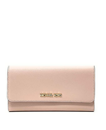 Picture of Michael Kors Women's Jet Set Travel Large Trifold Wallet In Powder blush