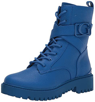 Picture of GUESS womens Orana Combat Boot, Cobalt, 6.5 US