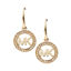 Picture of Michael Kors Gold-Tone MK Logo Drop Earrings