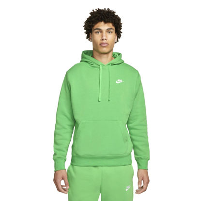 Picture of Nike NSW Club Pullover Hoodie Mens BV2654-871 (Light Green Spark/Light Green Spark/White, XX-Large)