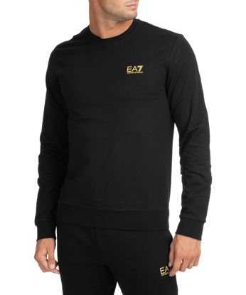 Picture of Emporio Armani EA7 Mens 8NPM52 Metalic Logo Cotton Crew Sweatshirt - Black - Large