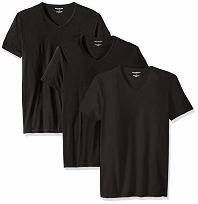 Picture of Emporio Armani Men's Cotton V-Neck Undershirts, 3-Pack, New Black, Small