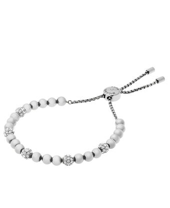 Picture of Michael Kors Blush Rush Silver-Tone Bead Bangle Bracelet