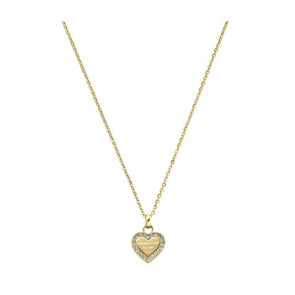 Picture of Michael Kors Gold Tone Logo Heart Pendant Necklace