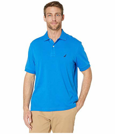 Nautica Men's Classic Fit Short Sleeve Solid Soft Cotton Polo Shirt (Blue  1, XL)
