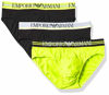 Picture of Emporio Armani Men's Mixed Waistband 3-Pack Brief, Black/Black/Lime, S