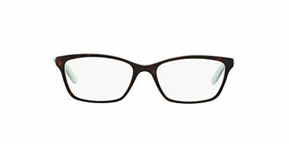 Picture of Ralph by Ralph Lauren Women's RA7044 Cat Eye Prescription Eyewear Frames, Shiny Havana On Aquamarine/Demo Lens, 50 mm