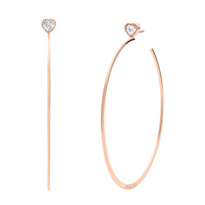 Picture of Michael Kors Fashion Rose Gold-Tone Stainless Steel Hoop Earring (Model: MKJ7902791)