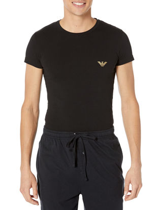 Picture of Emporio Armani Men's Eagle Label Short Sleeve Slim Fit T-Shirt, Black, Small