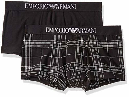 Picture of Emporio Armani Men's Pattern Mix 2-Pack Trunk, Check Black/White/Black, M