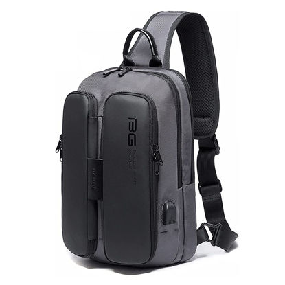 Picture of OZUKO Sling Backpack Sling Bag Crossbody Backpack Shoulder Casual Daypack Rucksack for Men (Gray2)