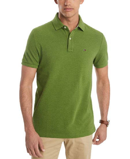 Tommy Hilfiger Men's Regular Short Sleeve Cotton Pique Polo Shirt in  Classic Fit, Apple Green Heather, Large