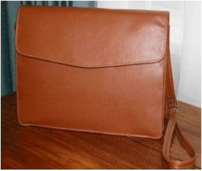 Picture of Designer Barcelona Ladies Executive Portfolio Cognac Color Genuine Leather