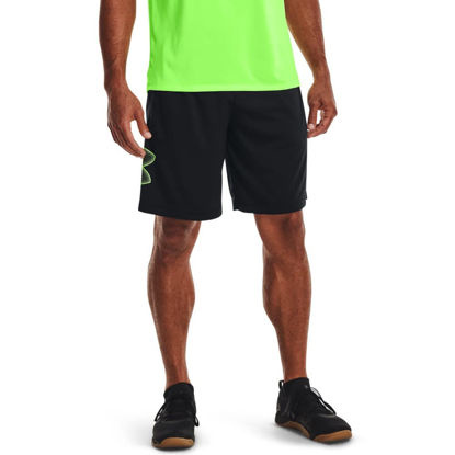 Picture of Under Armour mens Tech Graphic Shorts , Black (015)/Quirky Lime , Large