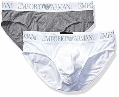 Picture of Emporio Armani Men's Endurance 2-Pack Brief, White/Dark Gray Melange, L