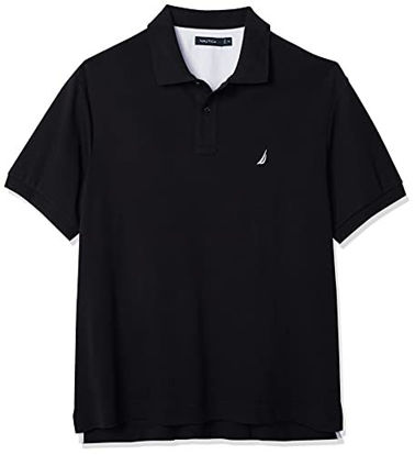 Picture of Nautica Men's Classic Fit Short Sleeve Solid Soft Cotton Polo Shirt, True Black, 3X-Large