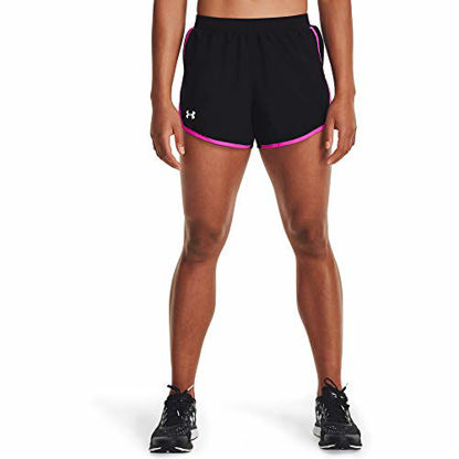 Picture of Under Armour Women's Fly By 2.0 Running Shorts , Black (011)/Meteor Pink , Medium