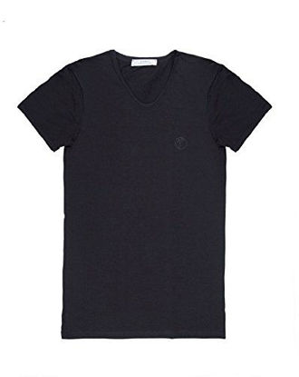 Picture of Versace Collection Men's Black Cotton V-neck Medusa Undershirt T-shirt Viovc01 (L)