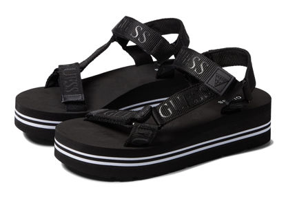 Picture of GUESS Women's AVIN Wedge Sandal, Black, 7.5