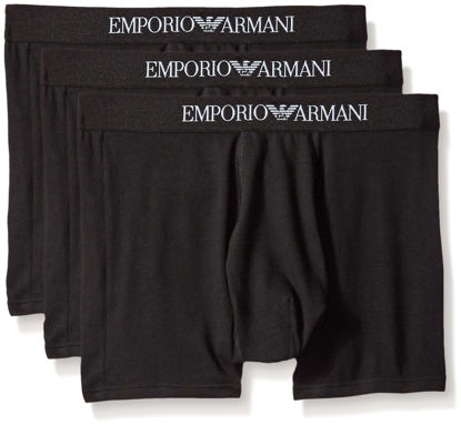 Picture of Emporio Armani Men's Cotton Boxer Briefs, Black, Small