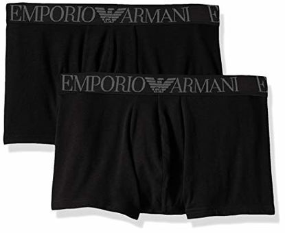 Picture of Emporio Armani Men's Endurance Trunk, 2-Pack, Black, Large