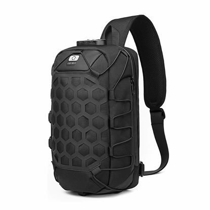 Picture of OZUKO Sling Backpack USB Anti-Theft Men'S Chest Bag Casual Shoulder Bag (Black 3)