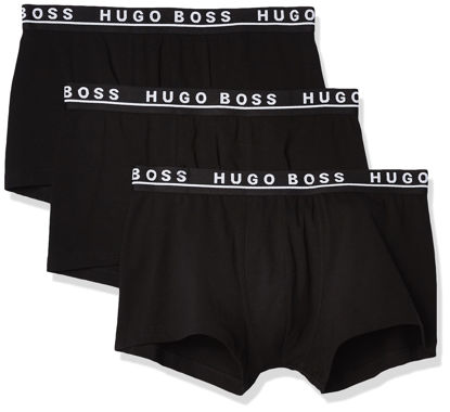 Picture of BOSS HUGO BOSS Men's 3-Pack Stretch Cotton Regular Fit Trunks, Black, Medium