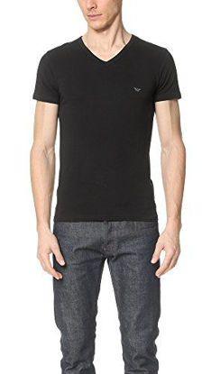 Picture of Emporio Armani Men's Stretch Cotton V-Neck T-Shirt, Black, Medium