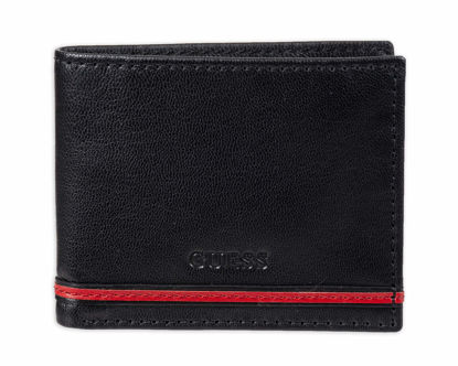 Picture of Guess Men's Leather Passcase Wallet, Black Reeve, One Size