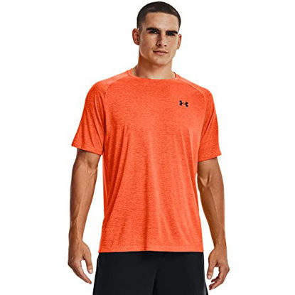 Picture of Under Armour mens Tech 2.0 Short-Sleeve T-Shirt , Blaze Orange (826)/Black , Small