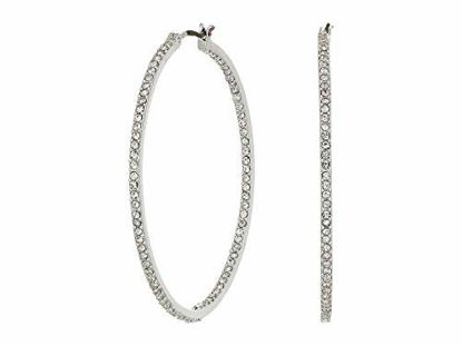 Picture of LAUREN Ralph Lauren 45 mm Pave Inside Out Hoop Earrings Silver One Size